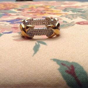 Two Rings Three Rope Style Silver Band Rings With 4 Xs On Them For Kisses Size 7